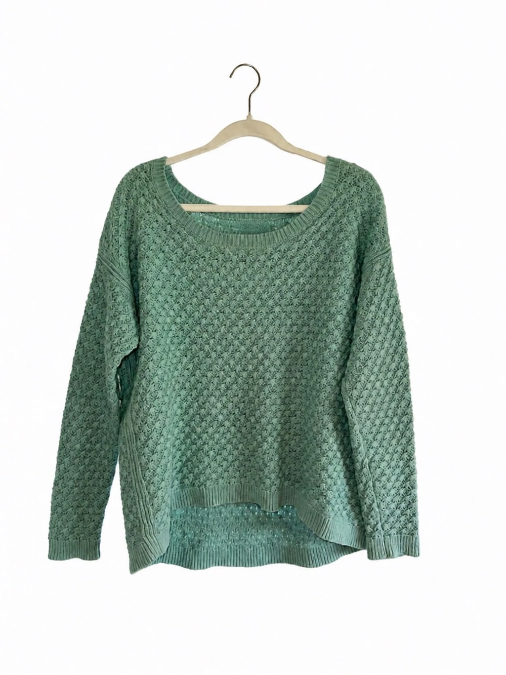 Old Navy Seafoam Green Scoop Neck Textured Knit Sweater